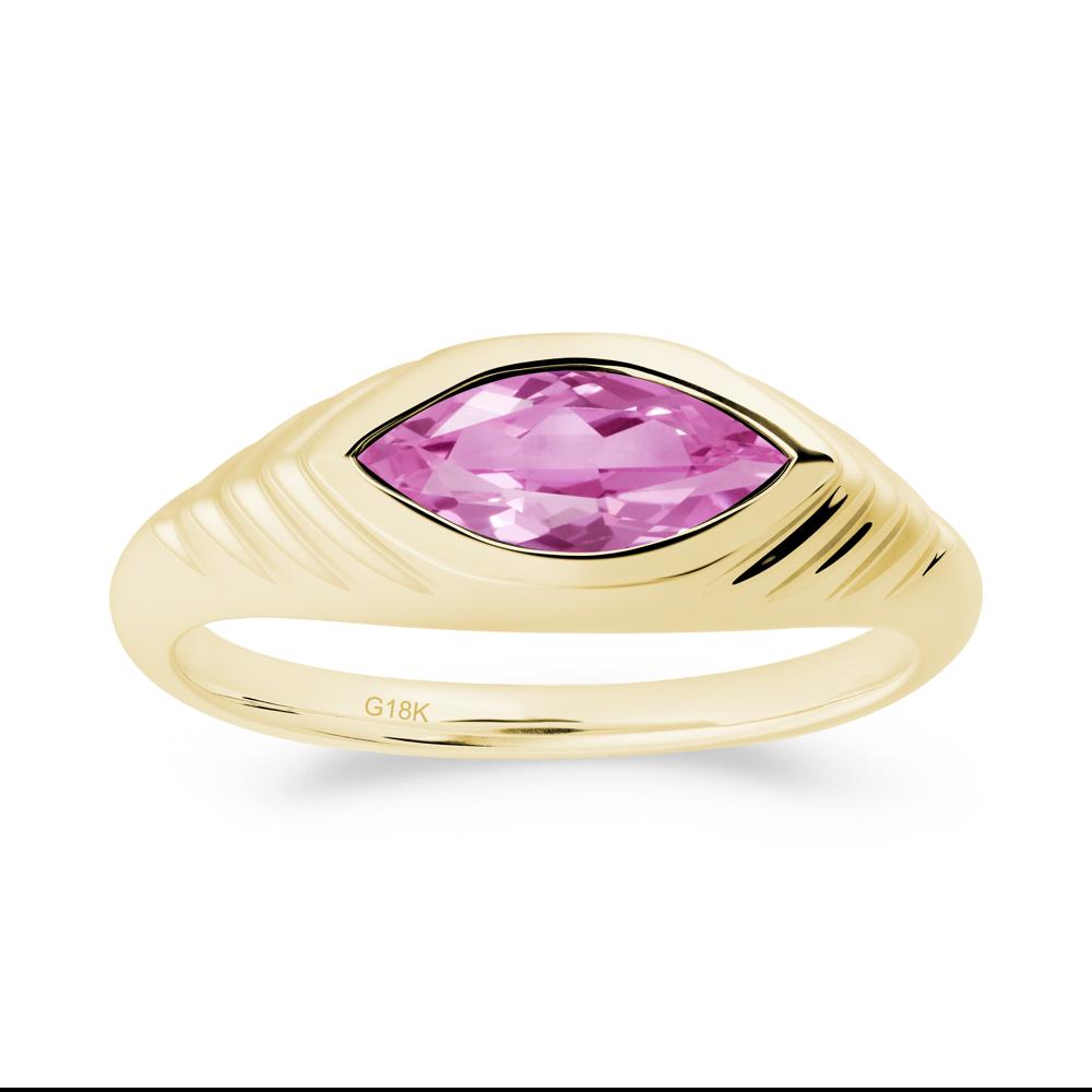 Marquise Pink Sapphire Statement Eye Ring - LUO Jewelry #metal_18k yellow gold
