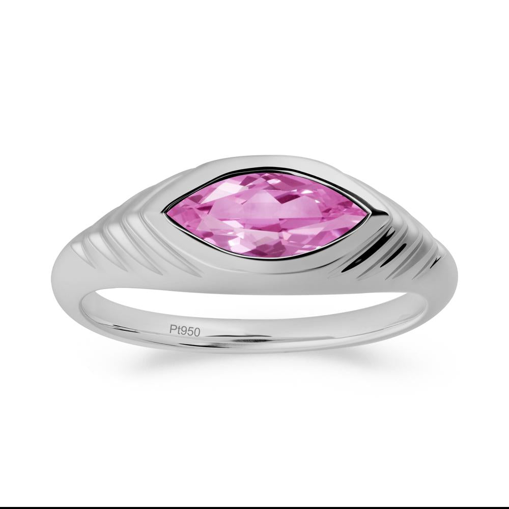 Marquise Pink Sapphire Statement Eye Ring - LUO Jewelry #metal_platinum