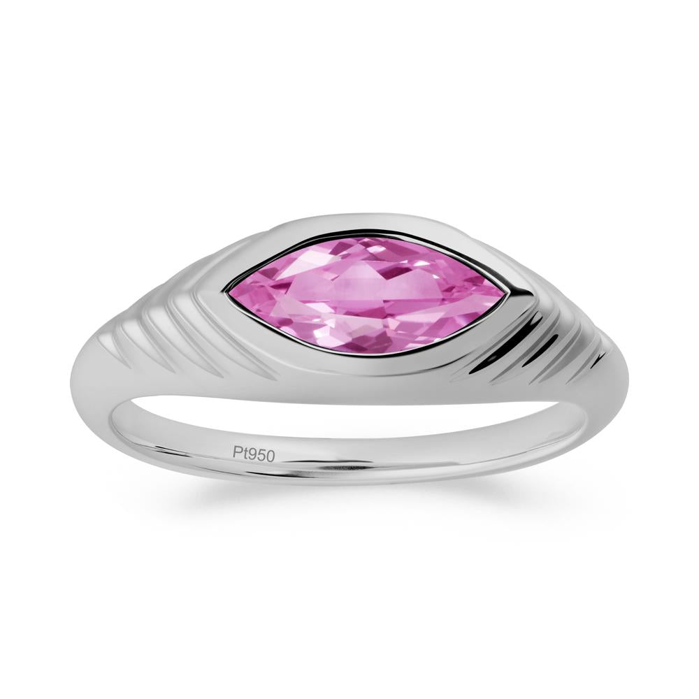 Marquise Pink Sapphire Statement Eye Ring - LUO Jewelry #metal_platinum