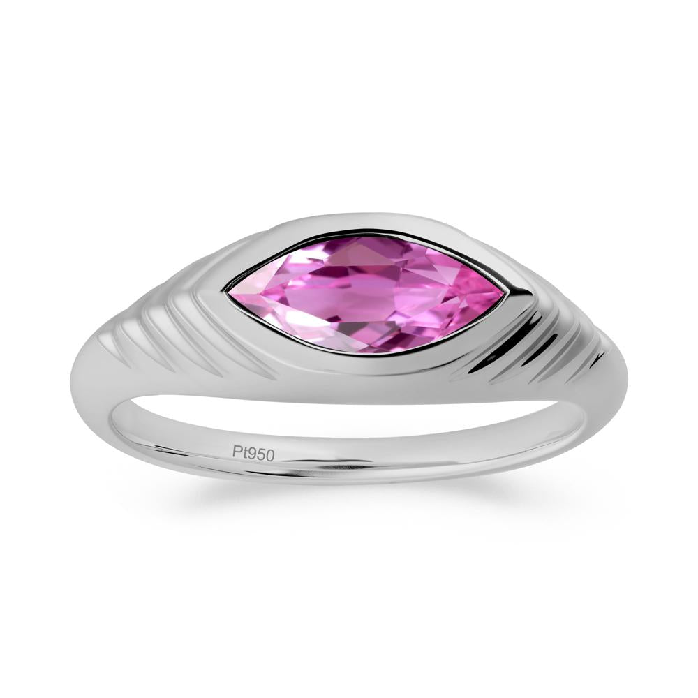Marquise Pink Sapphire Statement Eye Ring - LUO Jewelry #metal_platinum