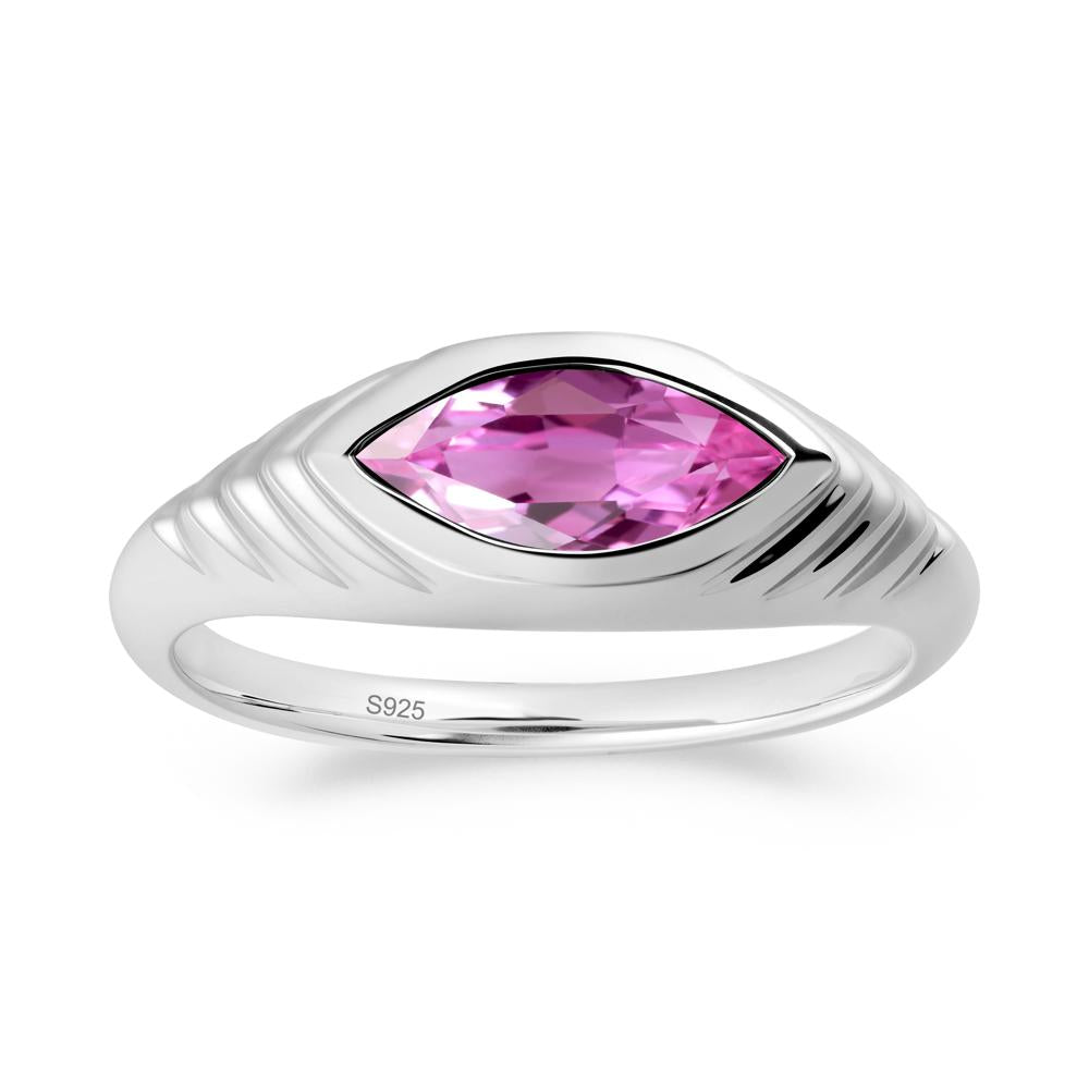 Marquise Pink Sapphire Statement Eye Ring - LUO Jewelry #metal_sterling silver