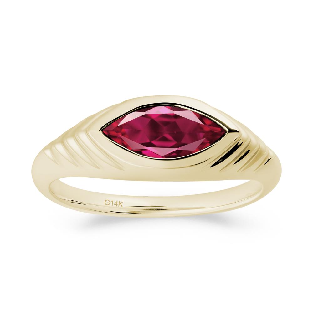 Evil Eye Inspired Ruby Ring - LUO Jewelry #metal_14k yellow gold