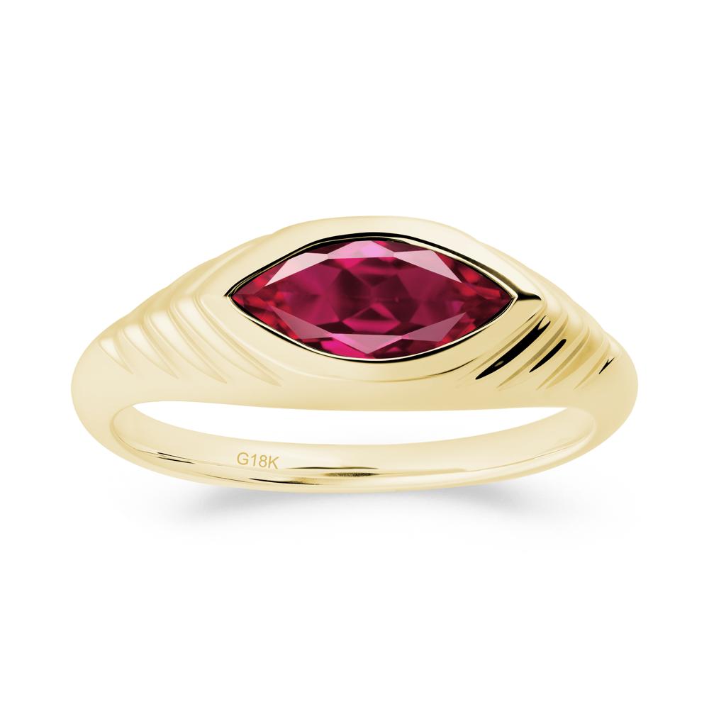 Evil Eye Inspired Ruby Ring - LUO Jewelry #metal_18k yellow gold