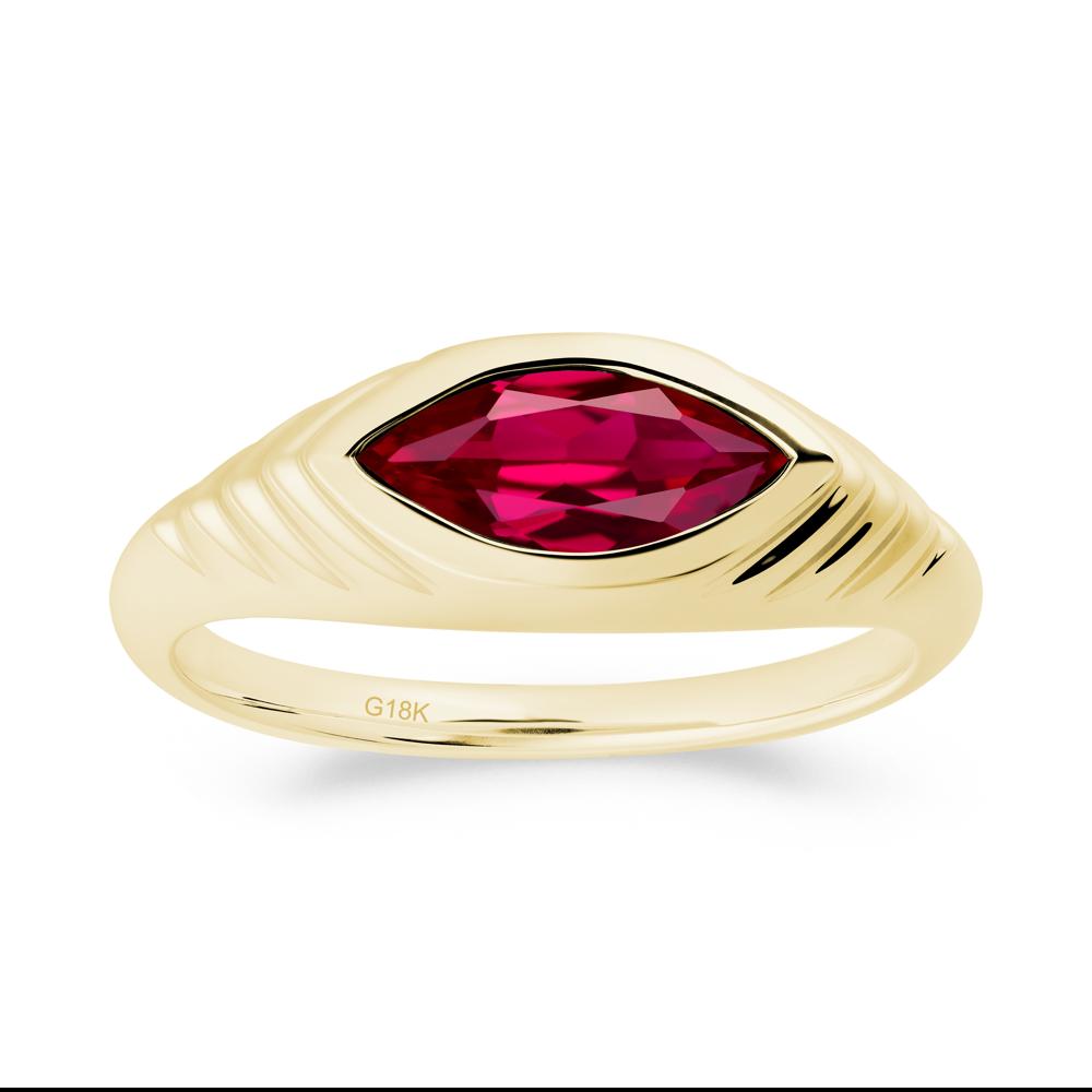 Evil Eye Inspired Ruby Ring - LUO Jewelry #metal_18k yellow gold
