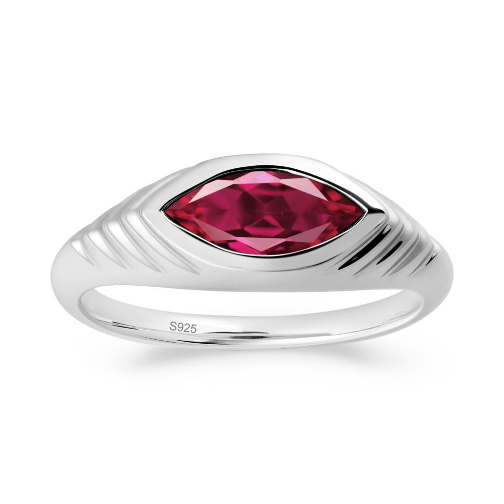 Evil Eye Inspired Ruby Ring - LUO Jewelry #metal_sterling silver