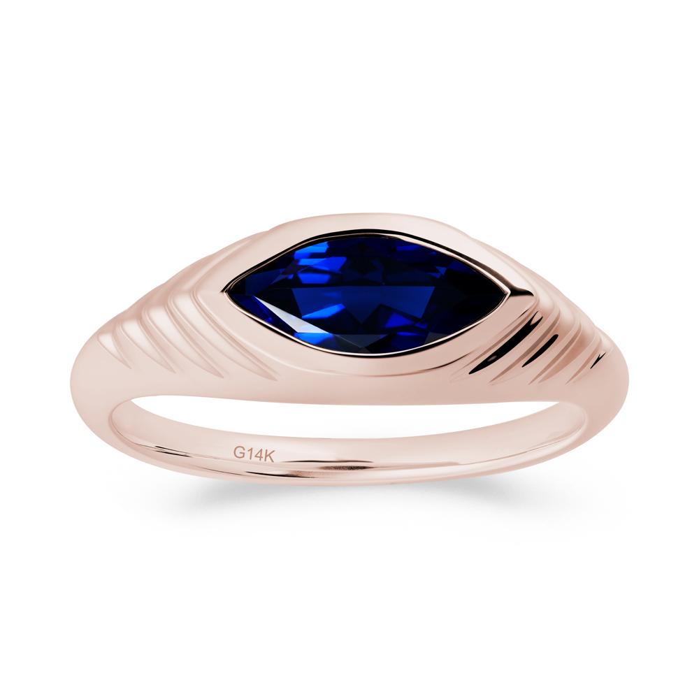 Marquise Sapphire Statement Eye Ring - LUO Jewelry #metal_14k rose gold