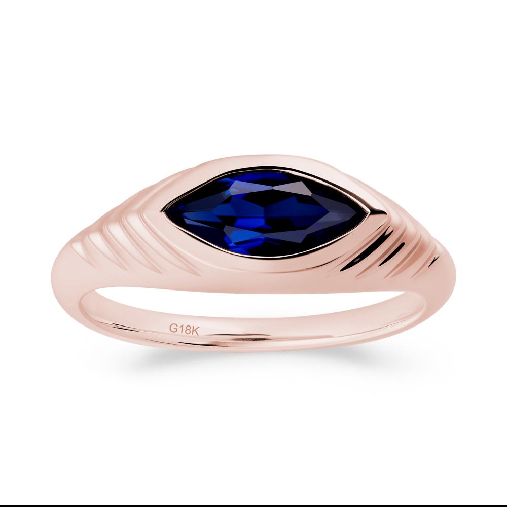 Marquise Sapphire Statement Eye Ring - LUO Jewelry #metal_18k rose gold