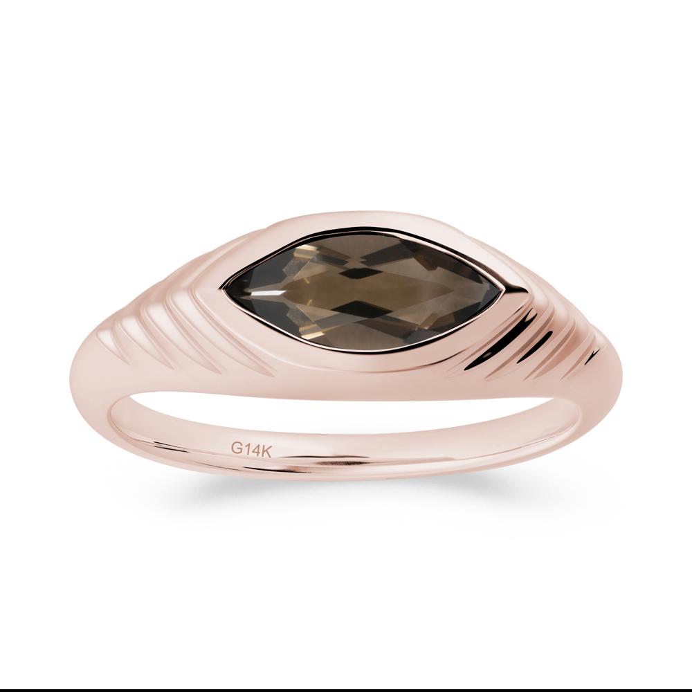 Evil Eye Inspired Smoky Quartz Ring - LUO Jewelry #metal_14k rose gold