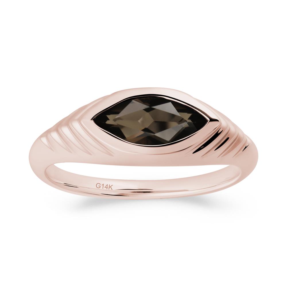 Evil Eye Inspired Smoky Quartz Ring - LUO Jewelry #metal_14k rose gold