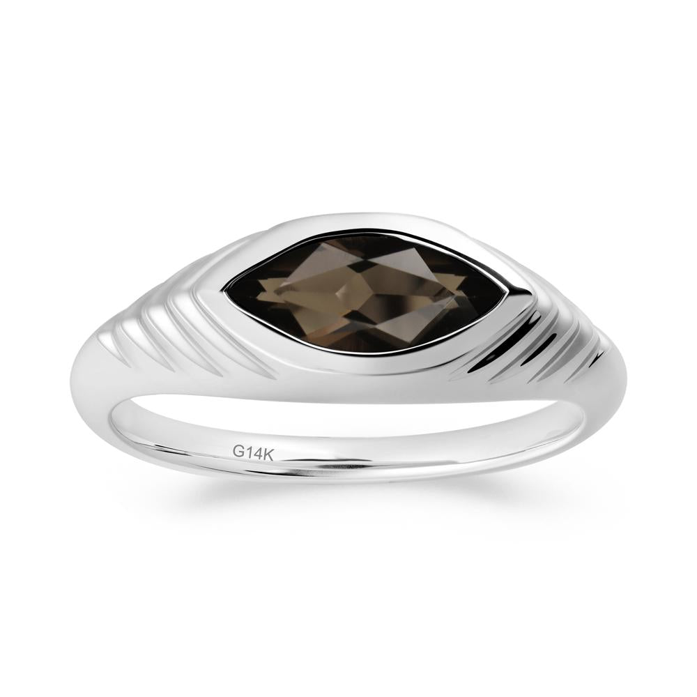 Evil Eye Inspired Smoky Quartz Ring - LUO Jewelry #metal_14k white gold