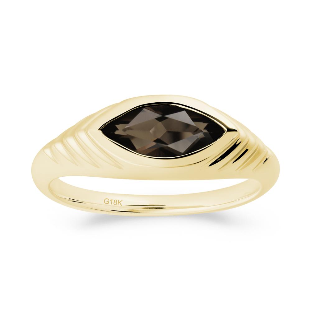 Evil Eye Inspired Smoky Quartz Ring - LUO Jewelry #metal_18k yellow gold