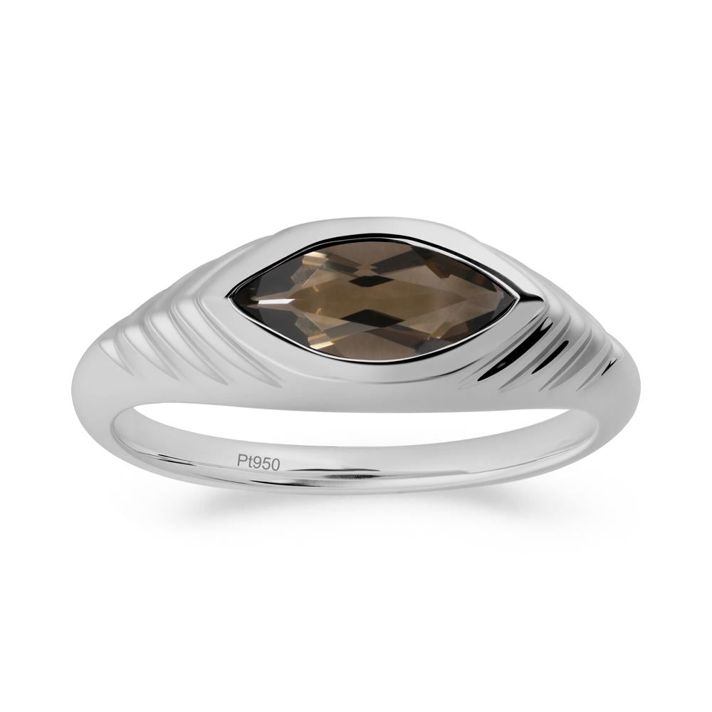 Evil Eye Inspired Smoky Quartz Ring - LUO Jewelry #metal_platinum