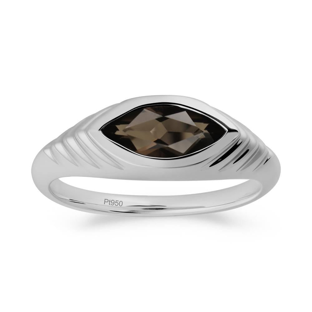 Evil Eye Inspired Smoky Quartz Ring - LUO Jewelry #metal_platinum