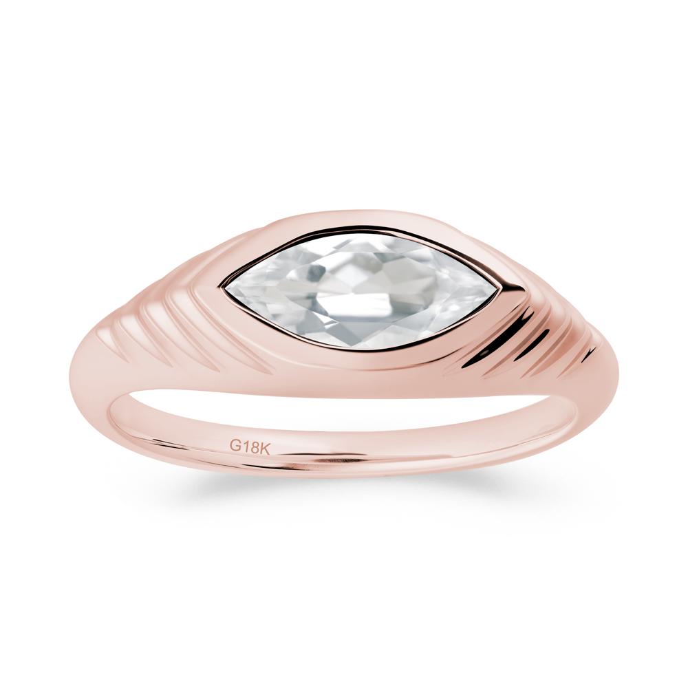 Marquise White Topaz Statement Eye Ring - LUO Jewelry #metal_18k rose gold
