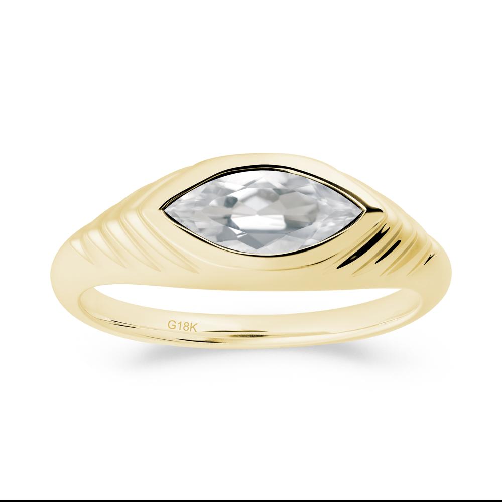 Marquise White Topaz Statement Eye Ring - LUO Jewelry #metal_18k yellow gold