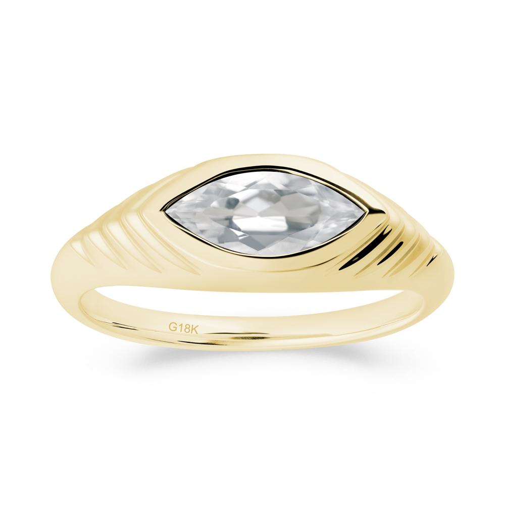 Marquise White Topaz Statement Eye Ring - LUO Jewelry #metal_18k yellow gold
