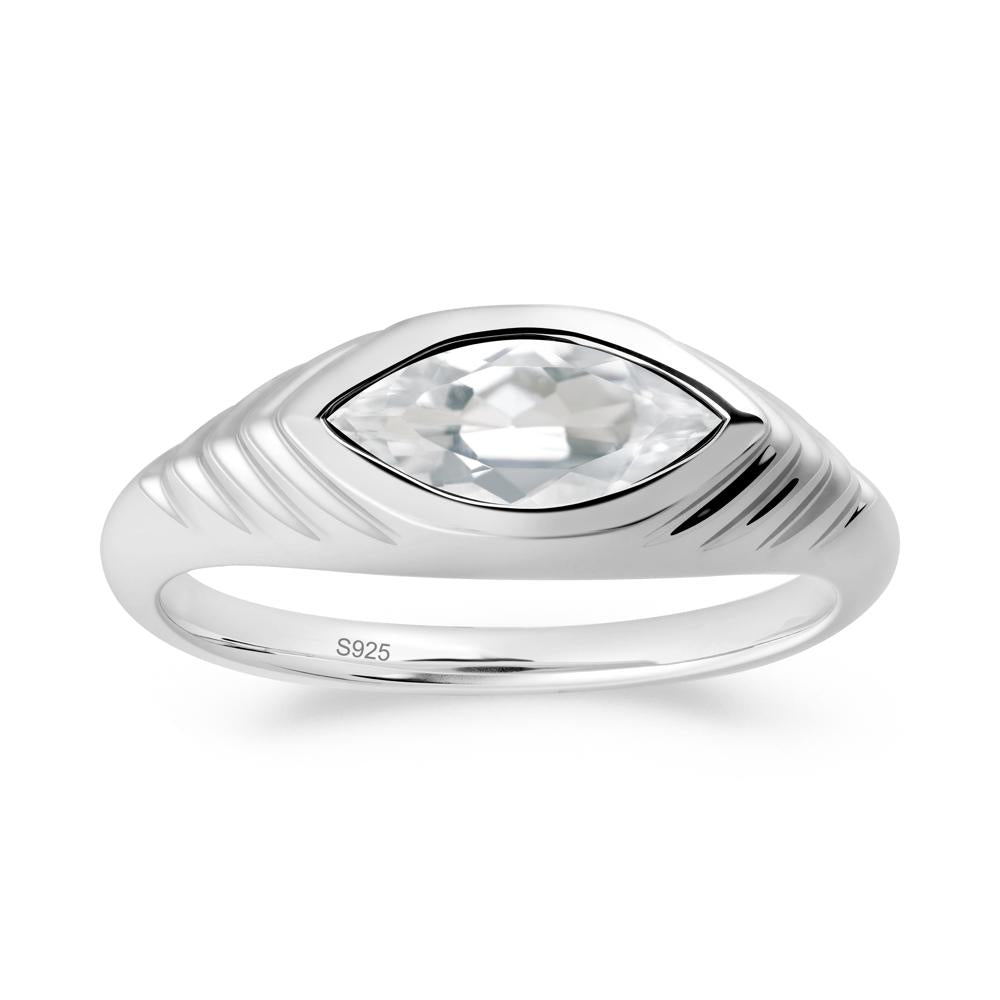 Marquise White Topaz Statement Eye Ring - LUO Jewelry #metal_sterling silver