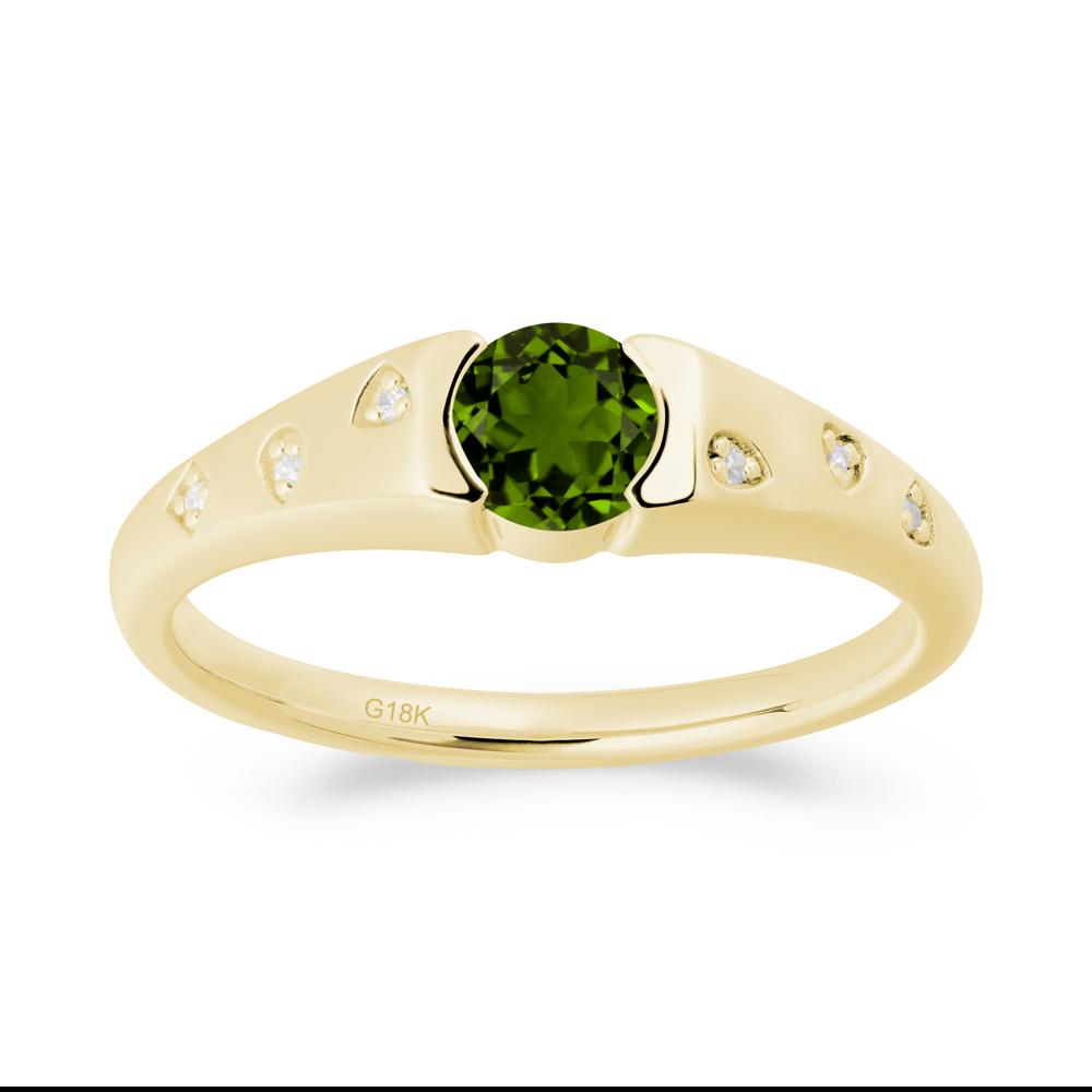 Minimalist Round Diopside Promise Ring - LUO Jewelry #metal_18k yellow gold
