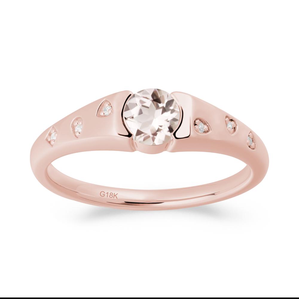 Minimalist Round Morganite Promise Ring - LUO Jewelry #metal_18k rose gold