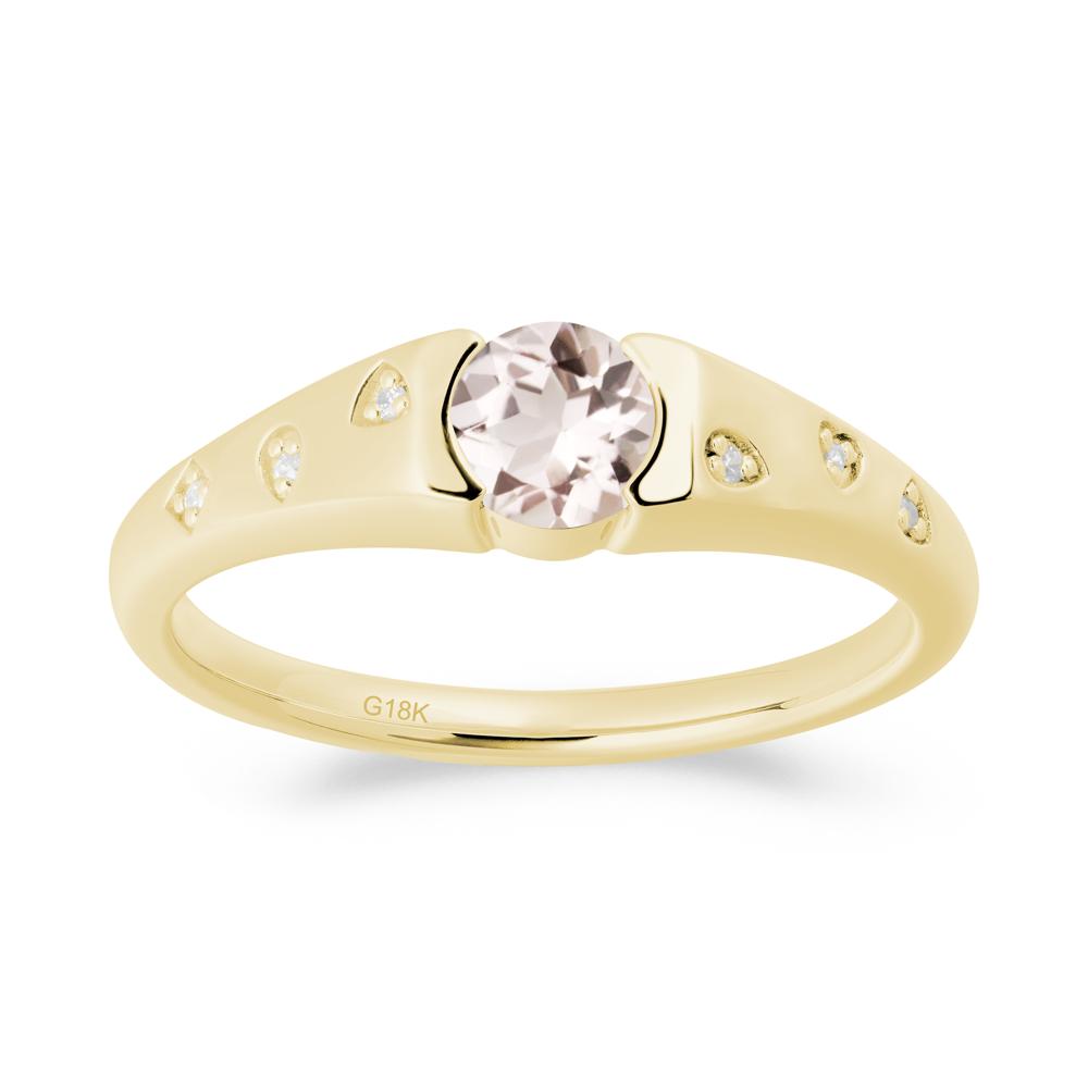 Minimalist Round Morganite Promise Ring - LUO Jewelry #metal_18k yellow gold