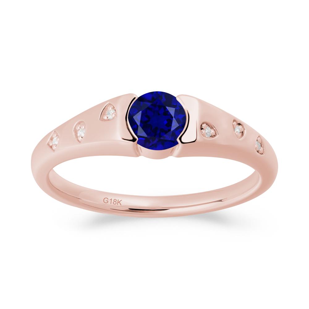 Minimalist Round Sapphire Promise Ring - LUO Jewelry #metal_18k rose gold
