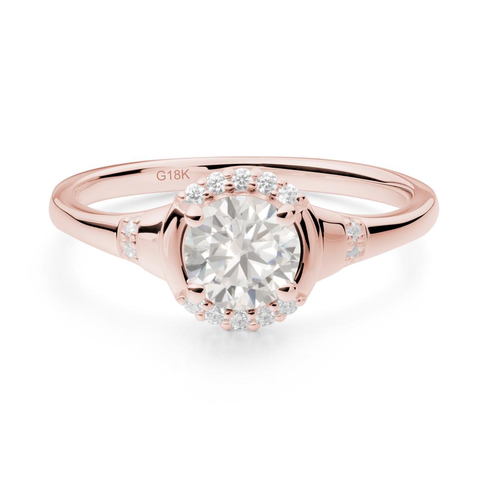 Cubic Zirconia Halo Statement Ring - LUO Jewelry #metal_18k rose gold