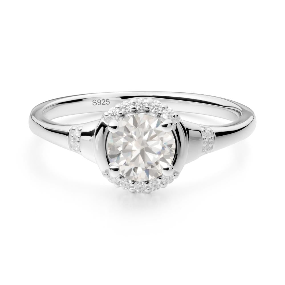 Cubic Zirconia Halo Statement Ring - LUO Jewelry #metal_sterling silver