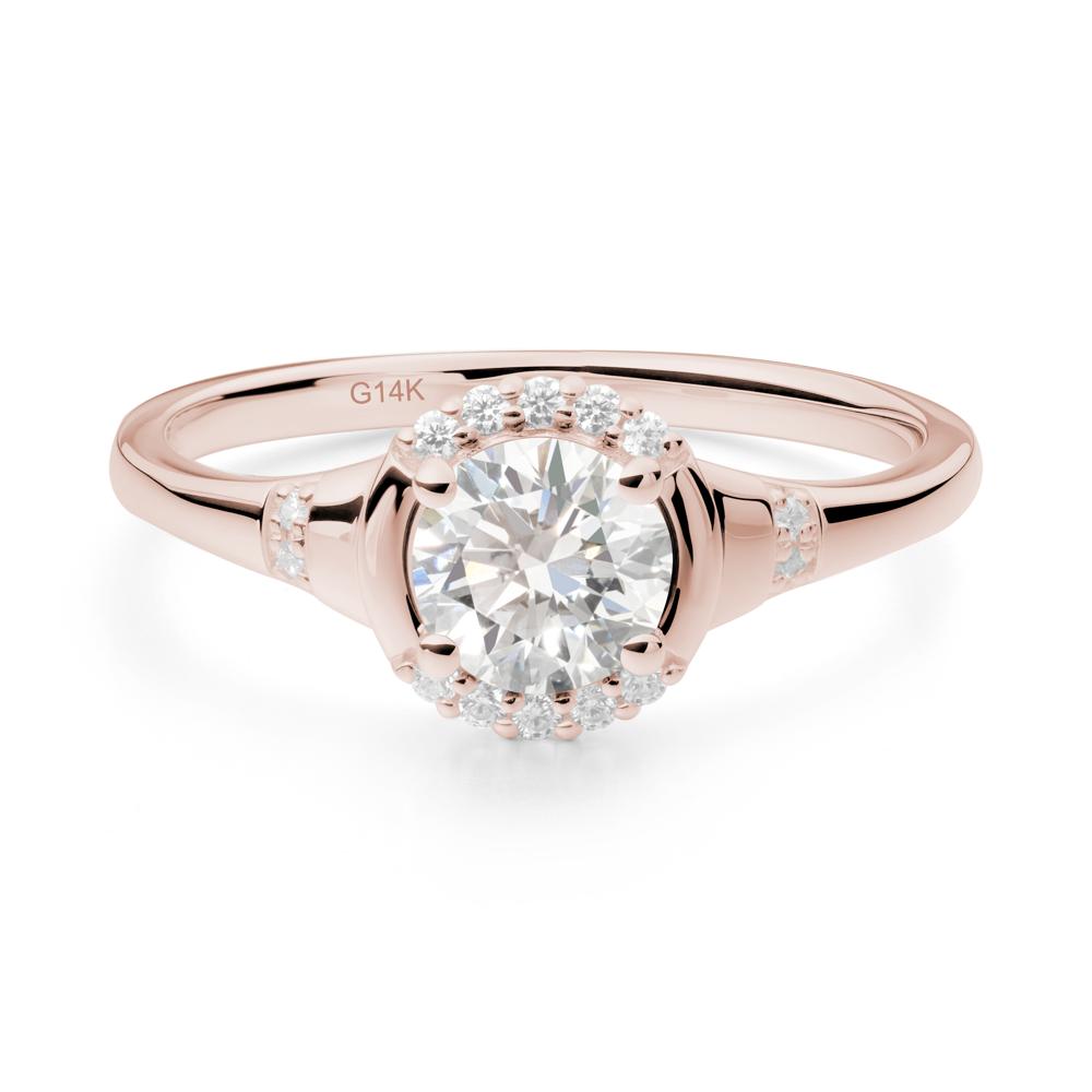 Diamond Halo Statement Ring - LUO Jewelry #metal_14k rose gold