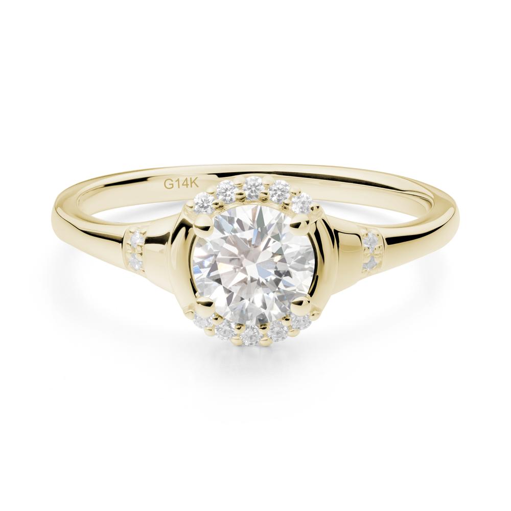 Diamond Halo Statement Ring - LUO Jewelry #metal_14k yellow gold