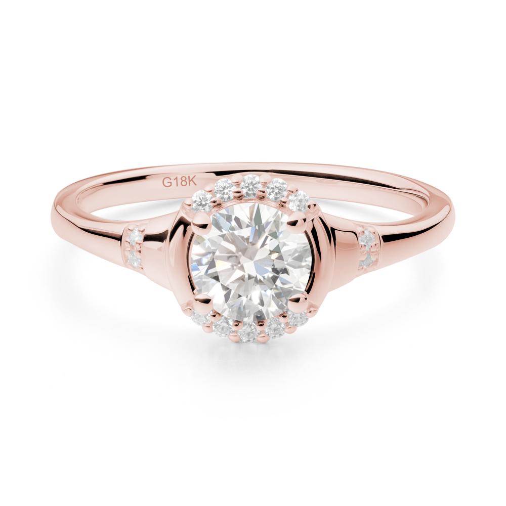 Diamond Halo Statement Ring - LUO Jewelry #metal_18k rose gold