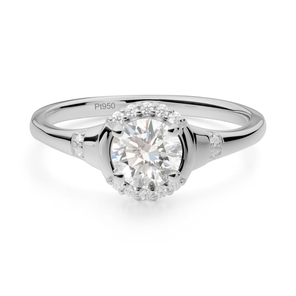 Diamond Halo Statement Ring - LUO Jewelry #metal_platinum