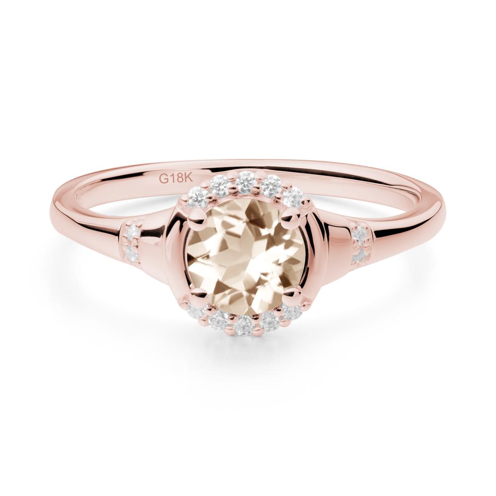 Morganite Halo Statement Ring - LUO Jewelry #metal_18k rose gold