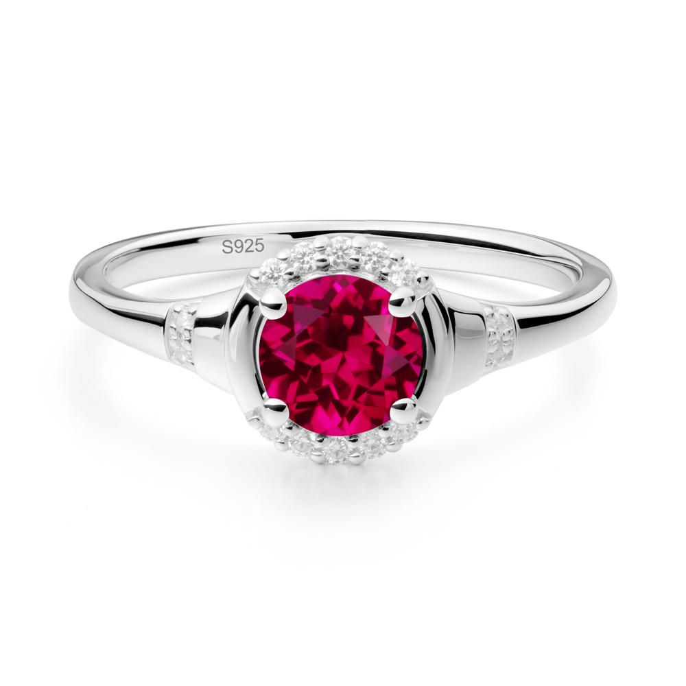 Ruby Halo Statement Ring - LUO Jewelry #metal_sterling silver