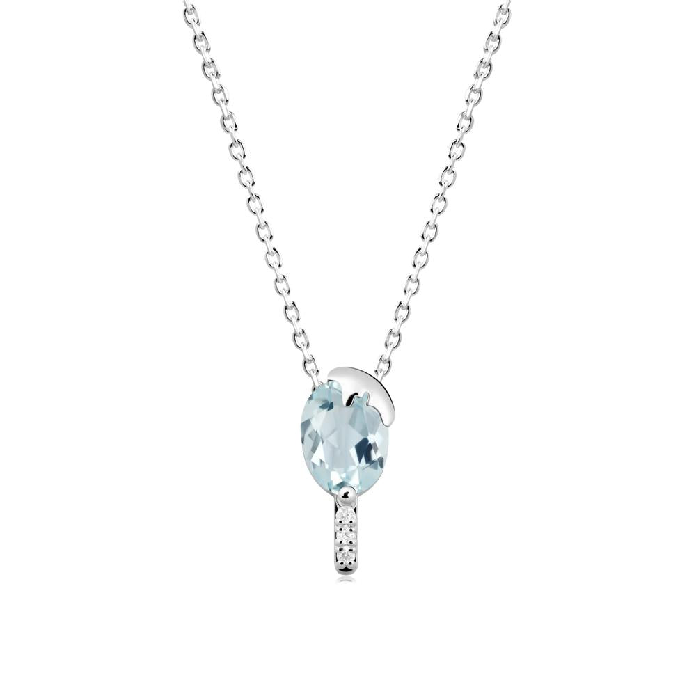 Popsicle Inspired Oval Aquamarine Pendant - LUO Jewelry #metal_18k white gold