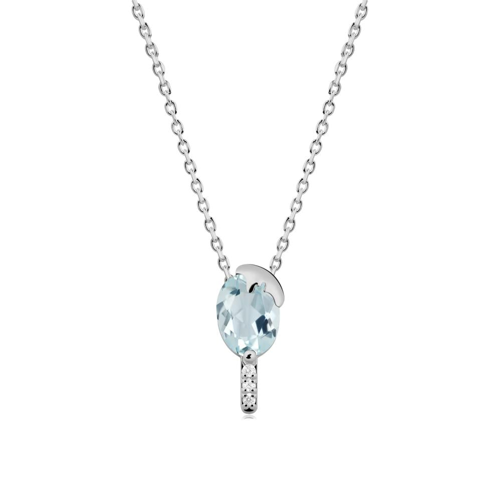 Popsicle Inspired Oval Aquamarine Pendant - LUO Jewelry #metal_platinum