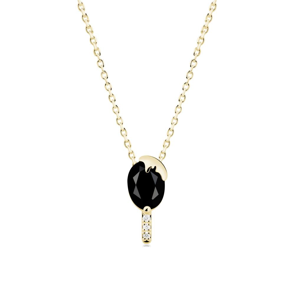 Popsicle Inspired Oval Black Spinel Pendant - LUO Jewelry #metal_18k yellow gold