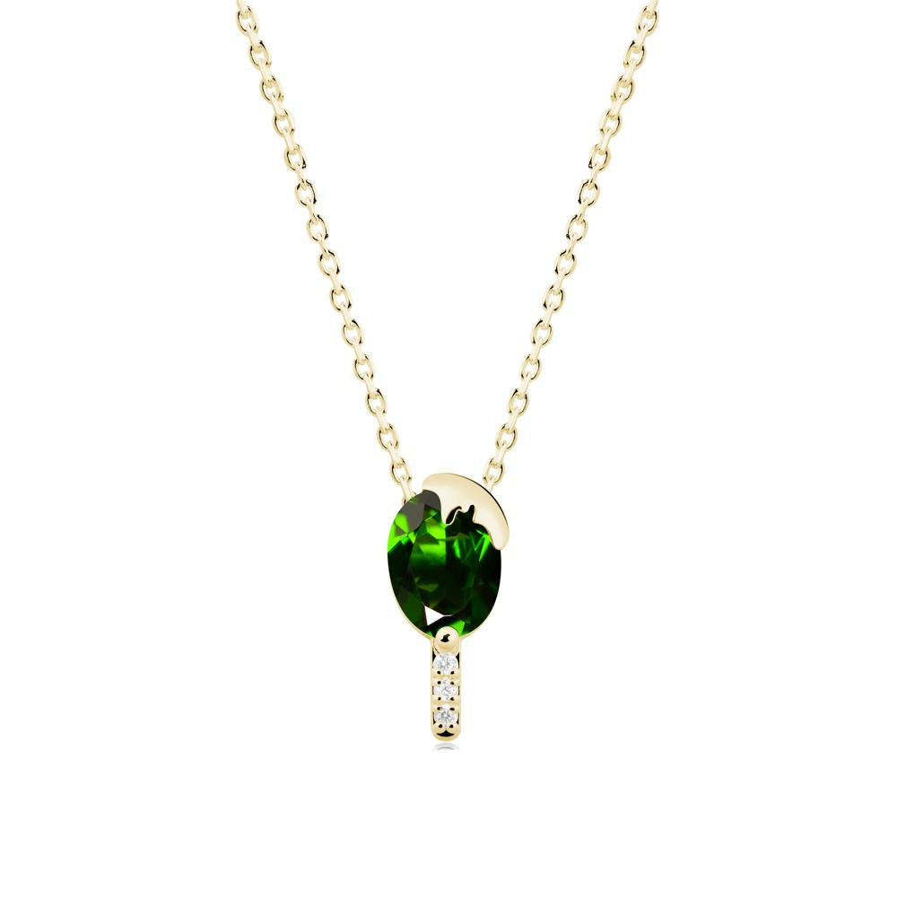 Unique Oval Diopside Necklace - LUO Jewelry #metal_18k yellow gold