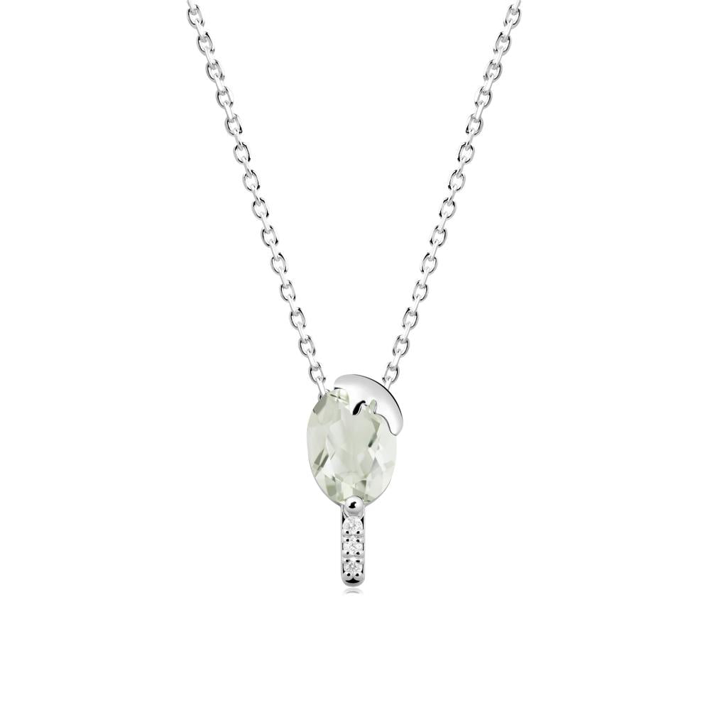 Popsicle Inspired Oval Green Amethyst Pendant - LUO Jewelry #metal_14k white gold