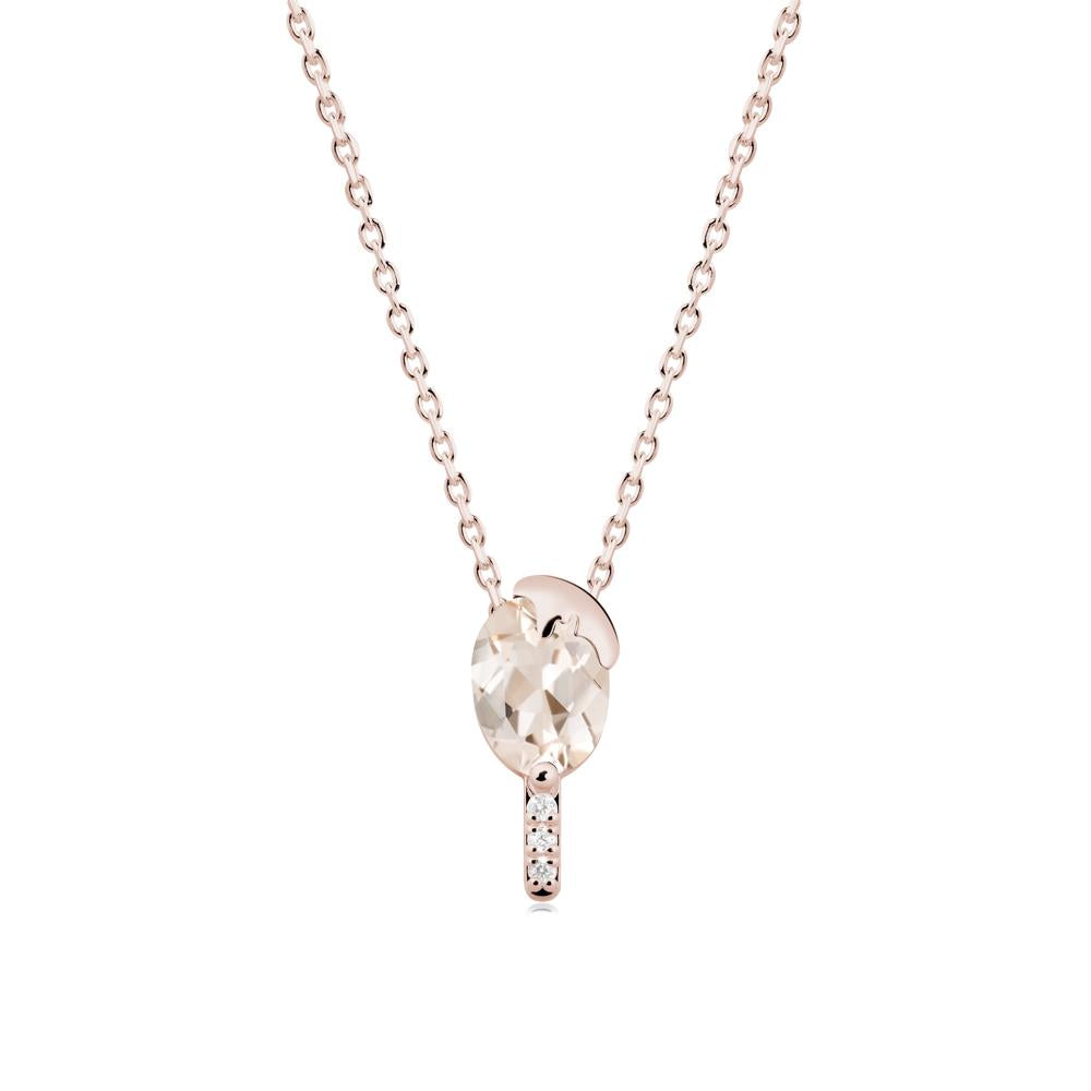 Unique Oval Morganite Necklace - LUO Jewelry #metal_14k rose gold
