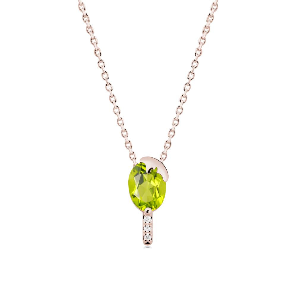 Popsicle Inspired Oval Peridot Pendant - LUO Jewelry #metal_14k rose gold