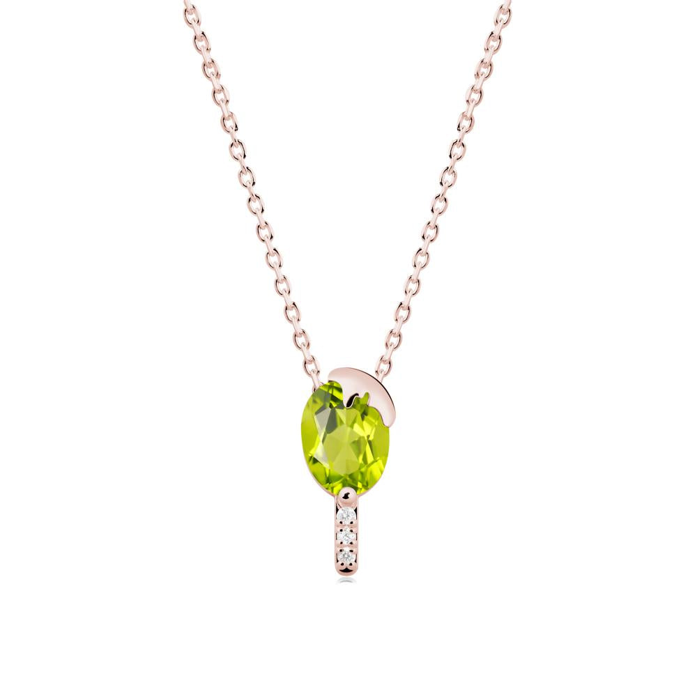 Popsicle Inspired Oval Peridot Pendant - LUO Jewelry #metal_18k rose gold
