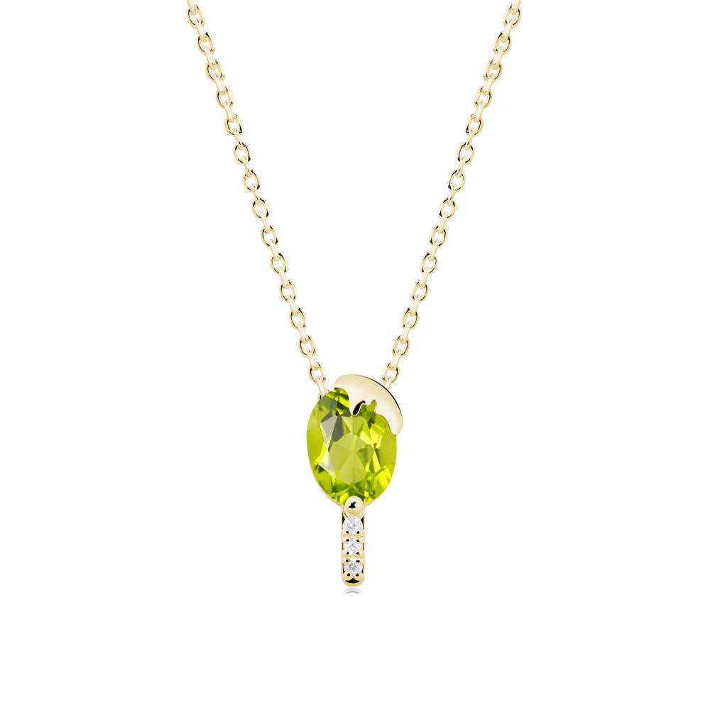 Popsicle Inspired Oval Peridot Pendant - LUO Jewelry #metal_18k yellow gold