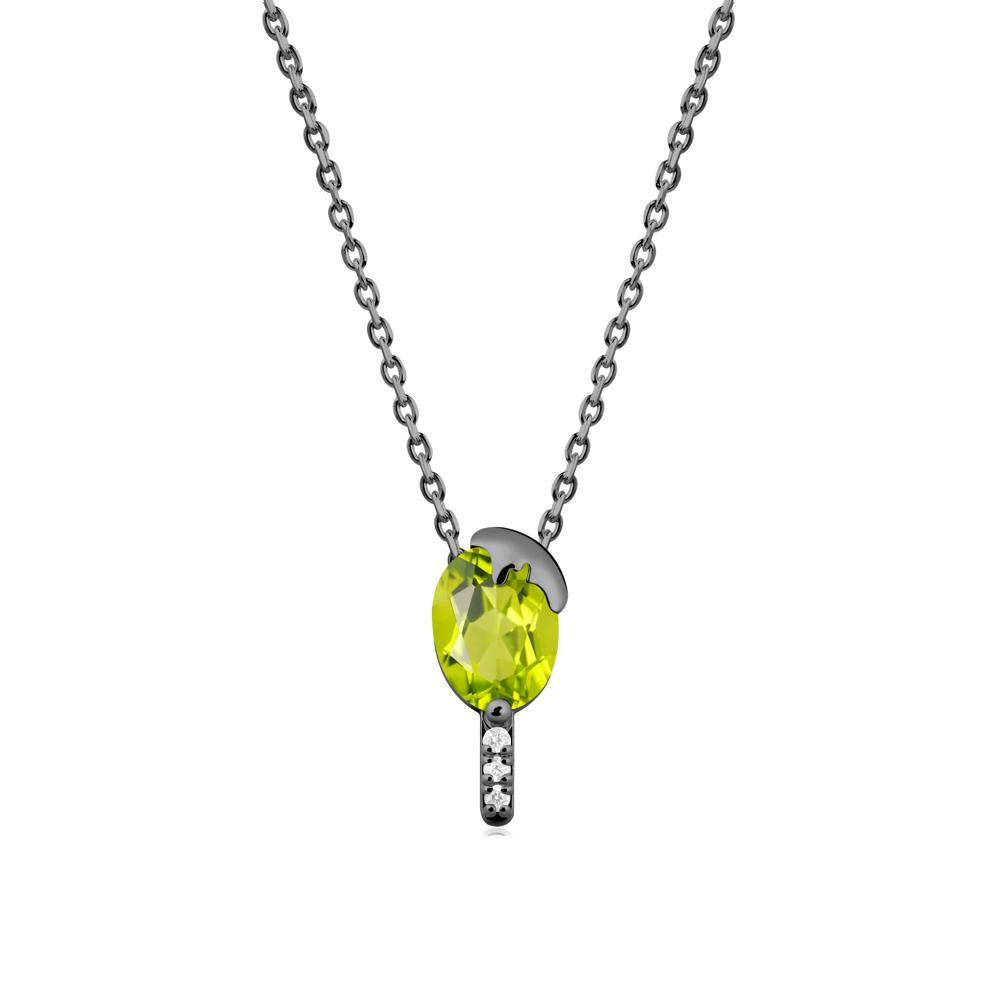 Popsicle Inspired Oval Peridot Pendant - LUO Jewelry #metal_black finish sterling silver