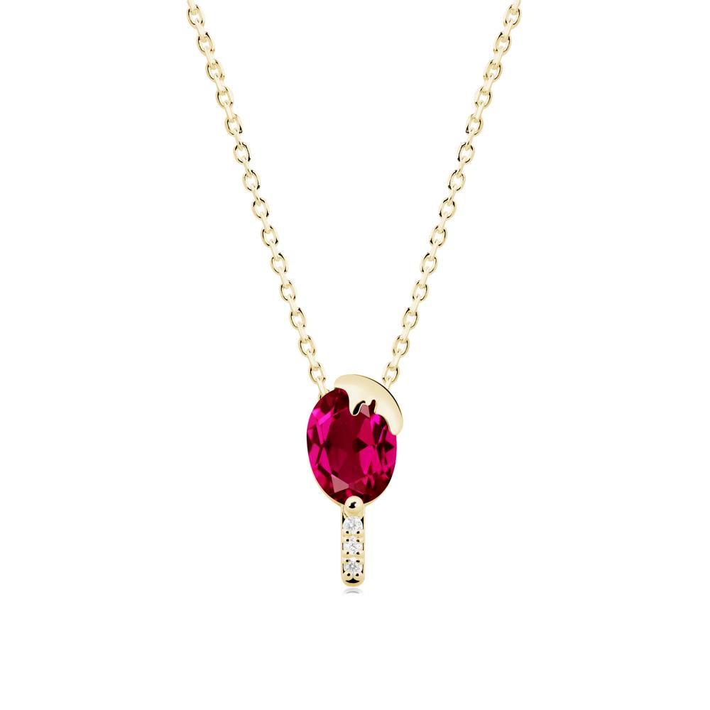 Popsicle Inspired Oval Ruby Pendant - LUO Jewelry #metal_18k yellow gold