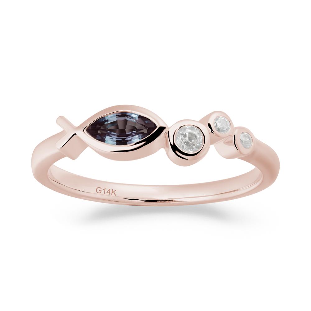 Fish Inspired Alexandrite Ring - LUO Jewelry #metal_14k rose gold
