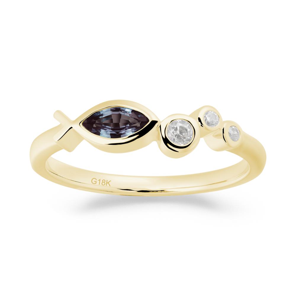 Fish Inspired Alexandrite Ring - LUO Jewelry #metal_18k yellow gold