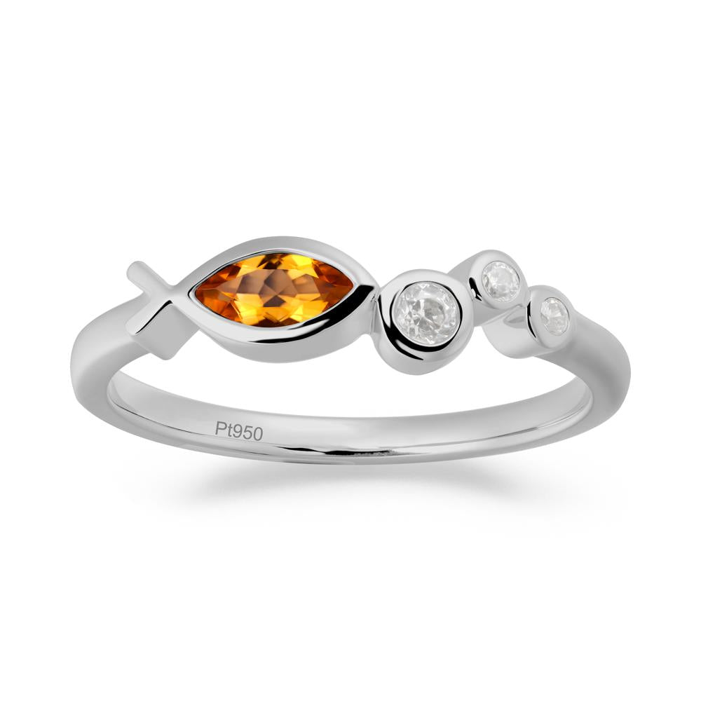 Marquise Citrine Ichthys Ring - LUO Jewelry #metal_platinum