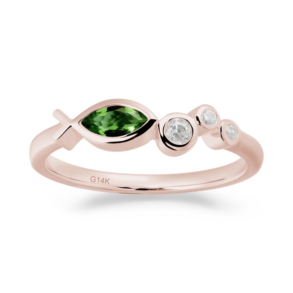 Fish Inspired Diopside Ring - LUO Jewelry #metal_14k rose gold