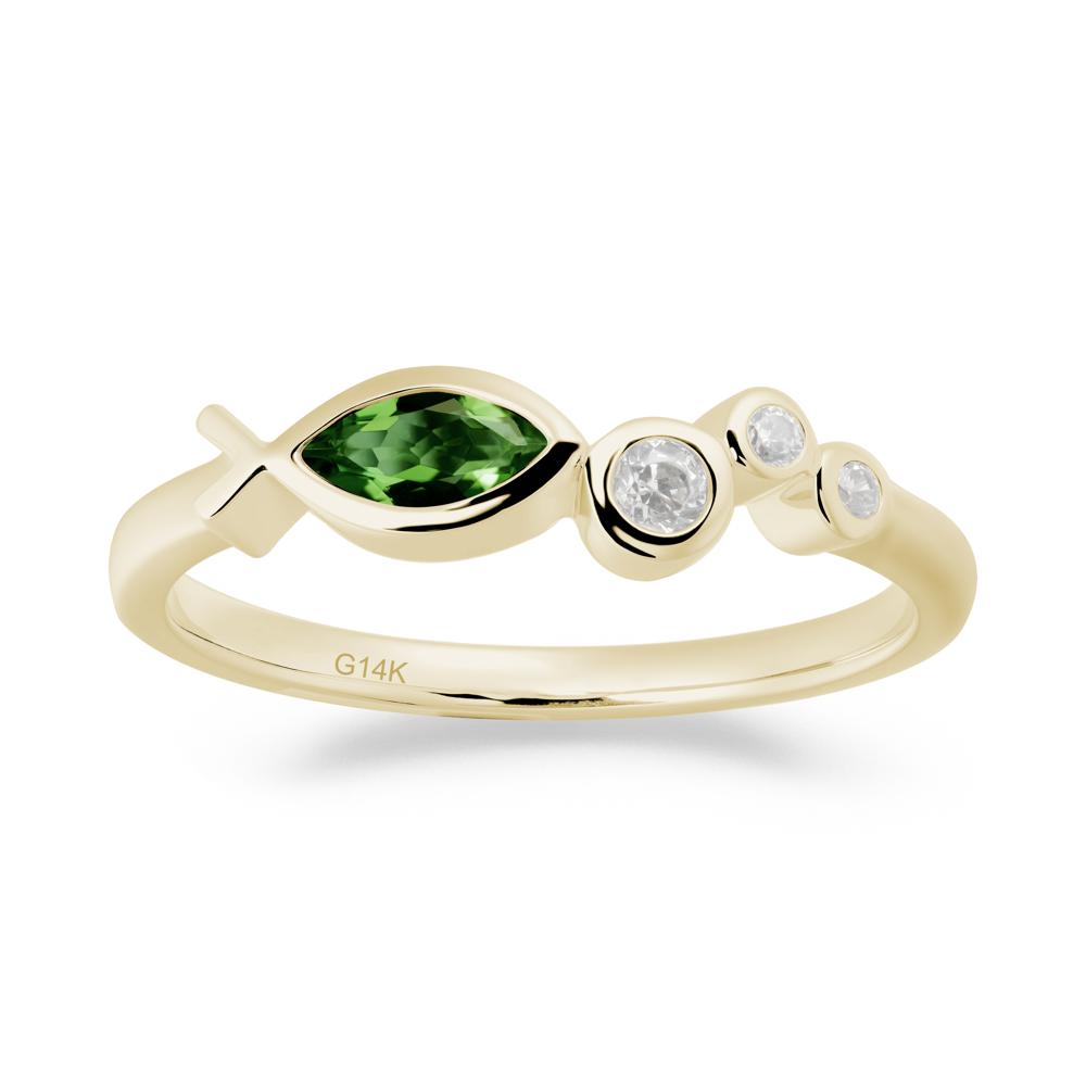 Fish Inspired Diopside Ring - LUO Jewelry #metal_14k yellow gold