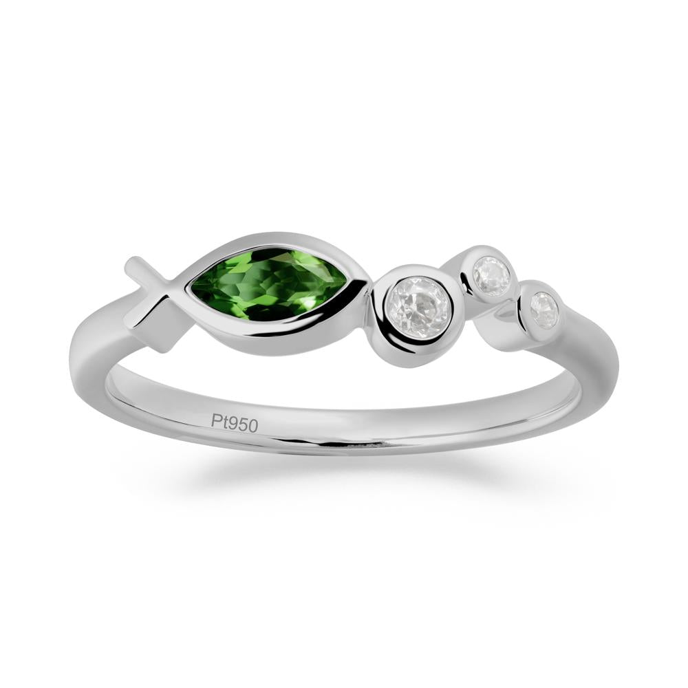 Fish Inspired Diopside Ring - LUO Jewelry #metal_platinum